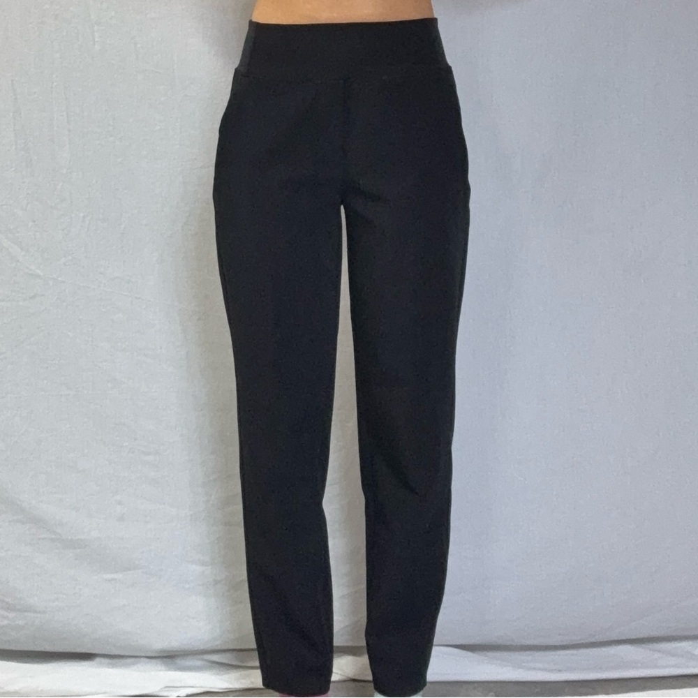 Black Women's High-Waist Straight-Leg Pants